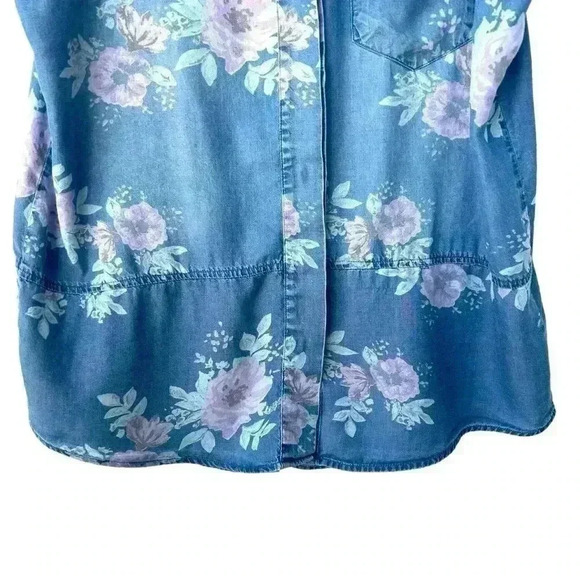 STANDARD GRACE Western Cowgirl Floral Sleeveless Button Down Blouse Size Medium - Picture 3 of 6